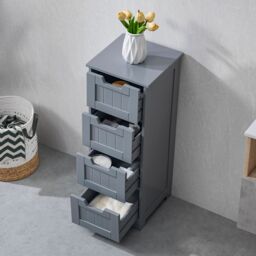 Home Discount Bath Vida Priano 4 Drawer Freestanding Unit Bathroom Storage 810 x 300 x 300 mm in Dark Grey - thumbnail 2