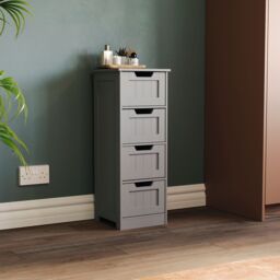 Home Discount Bath Vida Priano 4 Drawer Freestanding Unit Bathroom Storage 810 x 300 x 300 mm in Dark Grey - thumbnail 9