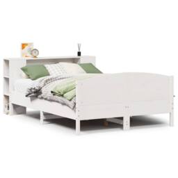 Berkfield Home Bookcase Bed without Mattress White 150x200cm Solid Wood Pine - Size: 150x200 cm - thumbnail 1