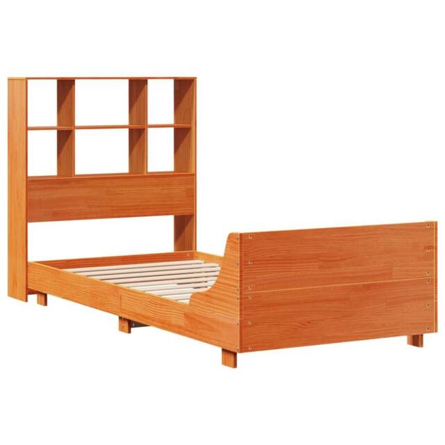Berkfield Home Full Bed Frame without Mattress Wax Brown 100x200 cm Solid Wood Pine - image 1