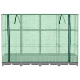 Berkfield Home Raised Bed with Greenhouse Cover Rattan Look 160x40x123 cm in Black - Size: 160 x 40 x 123 cm - thumbnail 4