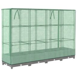 Berkfield Home Raised Bed with Greenhouse Cover Rattan Look 160x40x123 cm in Black - Size: 160 x 40 x 123 cm - thumbnail 6