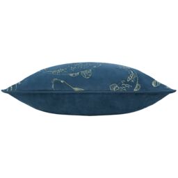 Paoletti Koi Pond Embroidered Velvet Cushion in Navy - Size: 50 cm x 50 cm - thumbnail 4