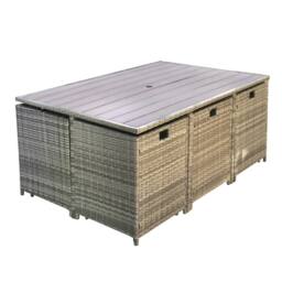 RayGar Hestia 10 Seater Rattan Cube Dining Set Outdoor Polyrattan in Grey - Size: 1 Pack - thumbnail 7