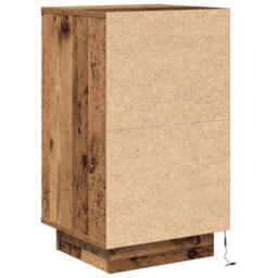 Berkfield Home Bedside Cabinet with LED Lights¬†Old Wood 38x34x65 cm - Size: 38 x 34 x 65 cm - thumbnail 9