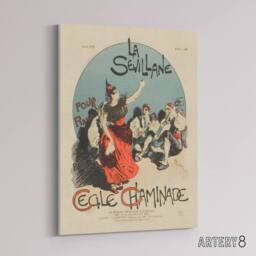 "Artery8 Overture Cover for Woman from Seville Steinlen Canvas Wall Art - Size: W18"" x H24""" - thumbnail 2