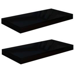 Berkfield Home Floating Wall Shelves 2 pcs High Gloss Black 50x23x3.8 cm MDF