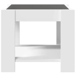 Berkfield Home Coffee Table with LED White 53x53x45 cm Engineered Wood - Size: 53 x 53 x 45 cm - thumbnail 6