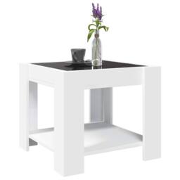 Berkfield Home Coffee Table with LED White 53x53x45 cm Engineered Wood - Size: 53 x 53 x 45 cm - thumbnail 5