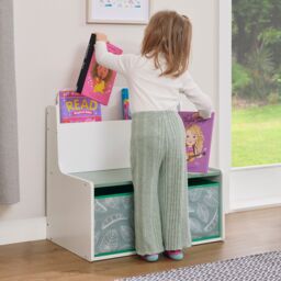 Liberty House Toys Kids Teddy Bear Bookcase in White - thumbnail 4