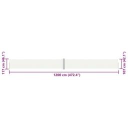 Berkfield Home Retractable Side Awning Cream 117x1200 cm - thumbnail 8