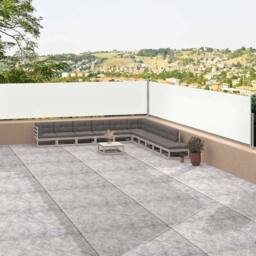 Berkfield Home Retractable Side Awning Cream 117x1200 cm - thumbnail 2