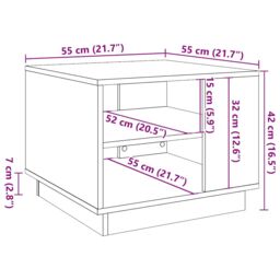 Berkfield Home Coffee Table Old Wood 55x55x42 cm Engineered Wood in Brown - Size: 55 x 55 x 42 cm - thumbnail 9