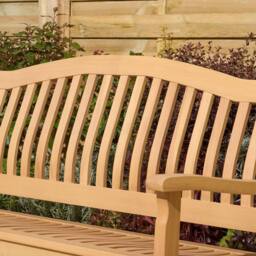 Rowlinsons 1.5m Hemsway Bench - Timber - L71 x W161 x H94 cm in Brown - thumbnail 6
