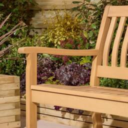 Rowlinsons 1.5m Hemsway Bench - Timber - L71 x W161 x H94 cm in Brown - thumbnail 4