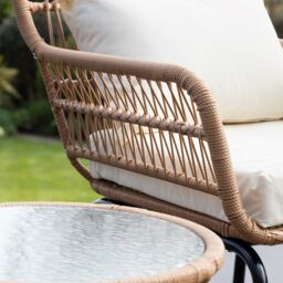 Artemis Home Carbini 3 Piece Garden Patio Bistro Set in Cream - thumbnail 3