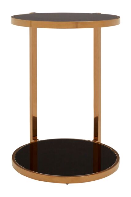 Orsina Versatile 2 Tier Side Table, Functional Small Side Table By Couch For Livingroom, Elegant Design Small Table in Black - image 1
