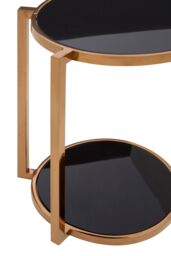 Orsina Versatile 2 Tier Side Table, Functional Small Side Table By Couch For Livingroom, Elegant Design Small Table in Black - thumbnail 4