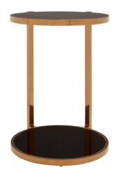 Orsina Versatile 2 Tier Side Table, Functional Small Side Table By Couch For Livingroom, Elegant Design Small Table in Black