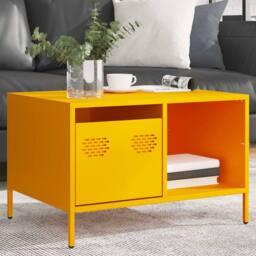 Berkfield Home Sturdy Coffee Table Mustard Yellow 68.5x50x43.5 cm Cold-rolled Steel - thumbnail 4