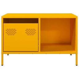 Berkfield Home Sturdy Coffee Table Mustard Yellow 68.5x50x43.5 cm Cold-rolled Steel - thumbnail 6
