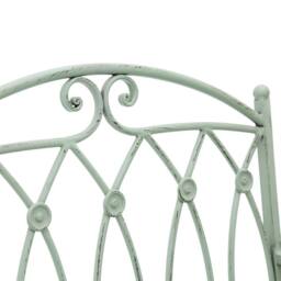 Charles Bentley Wrought Iron Rustic Companion Seat for Two - Sage Green - thumbnail 3