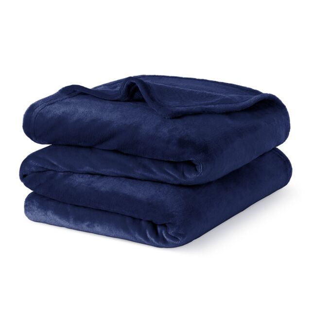 LIVIVO Ultra Soft Flannel Fleece Throw Blanket in Mid Blue - Size: 130 cm x 150 cm - image 1