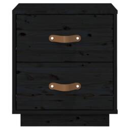 Berkfield Home Bedside Cabinets 2 pcs Black 40x34x45 cm Solid Wood Pine - Size: 40 x 34 x 45 cm - thumbnail 7