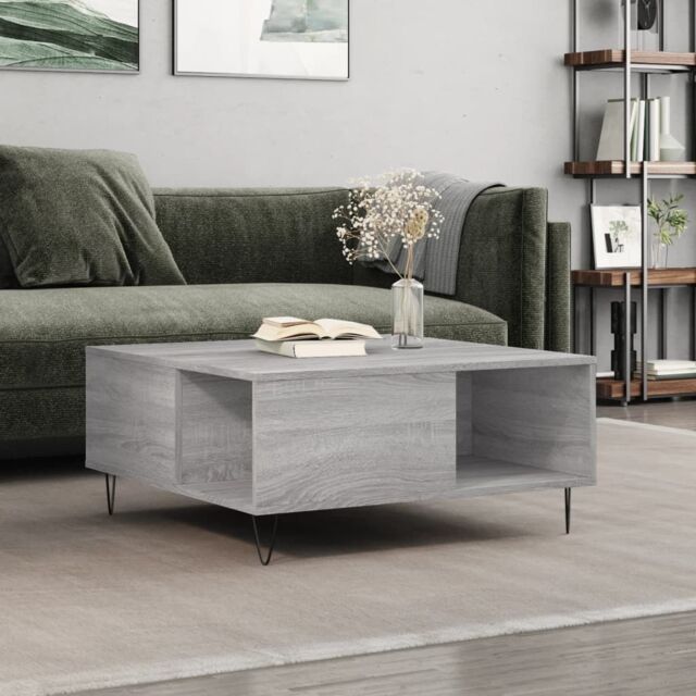 Berkfield Home Coffee Table Grey Sonoma 80x80x36.5 cm Engineered Wood - image 1