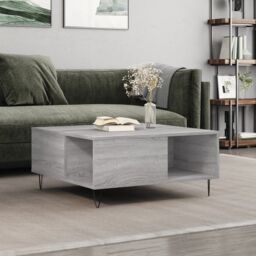 Berkfield Home Coffee Table Grey Sonoma 80x80x36.5 cm Engineered Wood - thumbnail 1