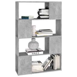 Berkfield Home Book Cabinet Room Divider Concrete Grey 80x24x124.5cm Engineered Wood - Size: 80x24x124.5 cm - thumbnail 4