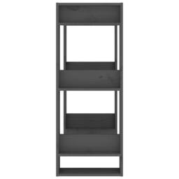 Berkfield Home Book Cabinet/Room Divider Grey 60x35x91 cm Solid Wood Pine - Size: 60 x 35 x 91 cm - thumbnail 4