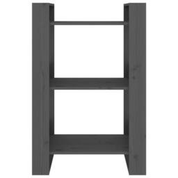 Berkfield Home Book Cabinet/Room Divider Grey 60x35x91 cm Solid Wood Pine - Size: 60 x 35 x 91 cm - thumbnail 3