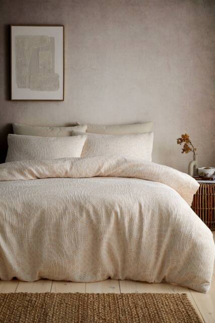 Appletree 'Fossil Jacquard' Textured Duvet Cover Set in Natural - Size: Single - image 1