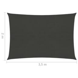 Berkfield Home Sunshade Sail HDPE 2x3.5 m Anthracite in Black - thumbnail 6