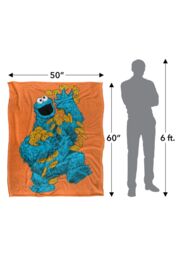 Sesame Street Cookie Monster Painted Silky Touch Super Soft Throw Blanket 152 X 127 cm in White - thumbnail 5