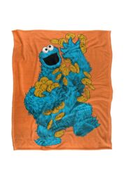 Sesame Street Cookie Monster Painted Silky Touch Super Soft Throw Blanket 152 X 127 cm in White