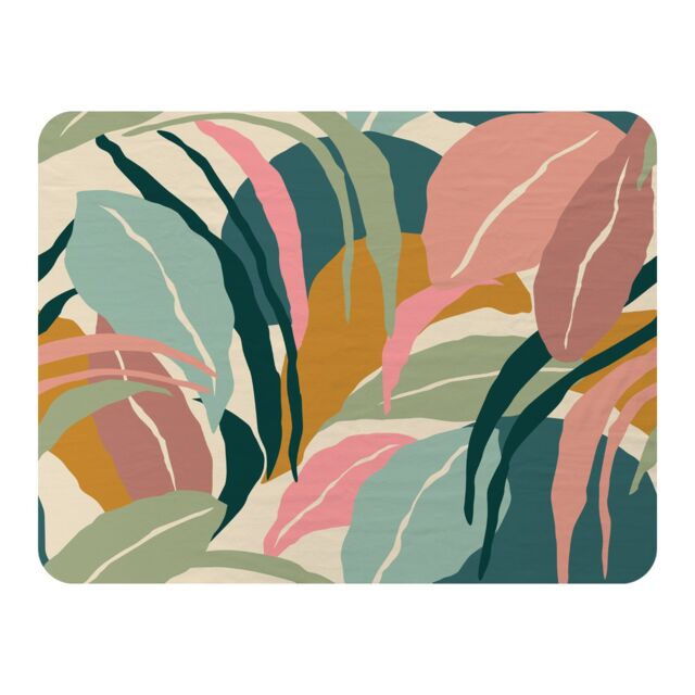 Benjamin Tate Design artistic abstract leaves Designer Blanket in Natural - Size: 120 cm x 150 cm - image 1