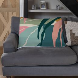 Benjamin Tate Design artistic abstract leaves Designer Blanket in Natural - Size: 120 cm x 150 cm - thumbnail 2