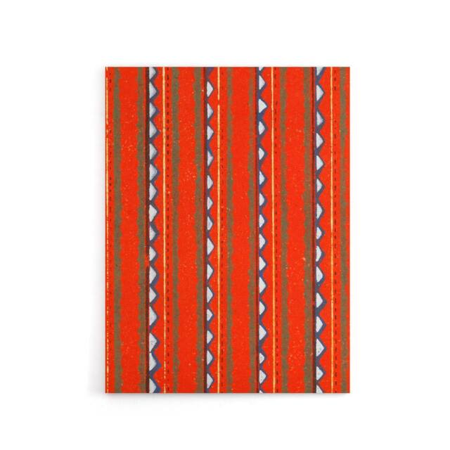 "Artery8 Red Geometric Textile Pattern Canvas Wall Art Print Furuya Korin - Size: W18"" x H24""" - image 1