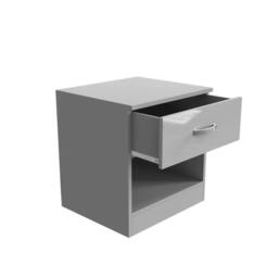 FLAVORA Slim Narrow Storage Bedside Table in Grey - Size: 0.6m2 - thumbnail 5