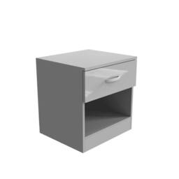 FLAVORA Slim Narrow Storage Bedside Table in Grey - Size: 0.6m2