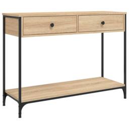 Berkfield Home Console Table Sonoma Oak 100x34.5x75 cm Engineered Wood in Light Tan - thumbnail 1