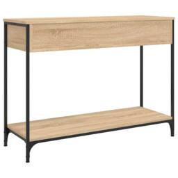 Berkfield Home Console Table Sonoma Oak 100x34.5x75 cm Engineered Wood in Light Tan - thumbnail 8