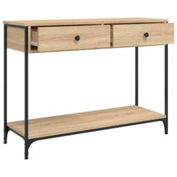 Berkfield Home Console Table Sonoma Oak 100x34.5x75 cm Engineered Wood in Light Tan - thumbnail 5
