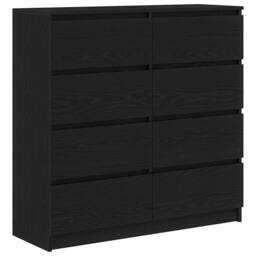 Berkfield Home Sideboard Black Oak 100x35x99 cm Engineered Wood - Size: 100 x 35 x 99 cm - thumbnail 1