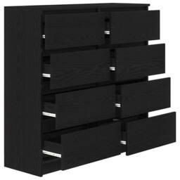 Berkfield Home Sideboard Black Oak 100x35x99 cm Engineered Wood - Size: 100 x 35 x 99 cm - thumbnail 5