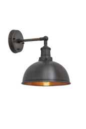 Industville Brooklyn Dome Wall Light, 8 Inch, Pewter & Copper, Pewter Holder in Copper - thumbnail 2