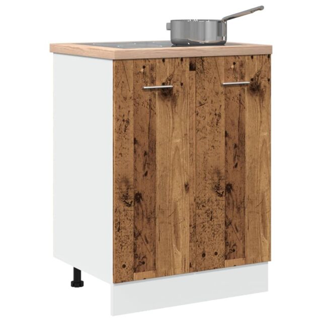 Berkfield Home Bottom Cabinet Lyon Old Wood 60x46x81.5 cm Engineered Wood in Brown - image 1