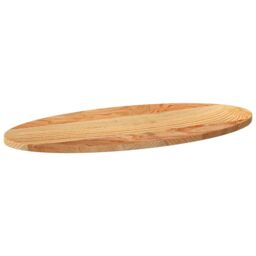 Berkfield Home Table Top Light Brown 80x40x2 cm Solid Wood Oak Oval - Size: 80 x 40 x 2 cm - thumbnail 4